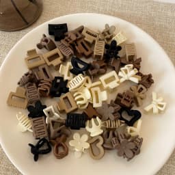 10Pcs/set Small Flower Hair Claw Clips for Women Girls Matte Rectange Jaw Clips Semicircle Barrettes for Thin Hair