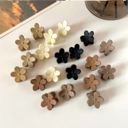 10Pcs/set Small Flower Hair Claw Clips for Women Girls Matte Rectange Jaw Clips Semicircle Barrettes for Thin Hair