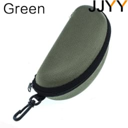 JJYY Portable Sunglasses Protector Oxford Cloth Hard EVA Zippered Eyeglasses Case with Carabiner