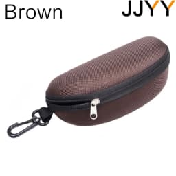 JJYY Portable Sunglasses Protector Oxford Cloth Hard EVA Zippered Eyeglasses Case with Carabiner