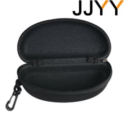 JJYY Portable Sunglasses Protector Oxford Cloth Hard EVA Zippered Eyeglasses Case with Carabiner