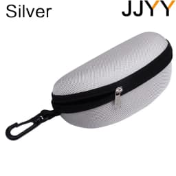 JJYY Portable Sunglasses Protector Oxford Cloth Hard EVA Zippered Eyeglasses Case with Carabiner