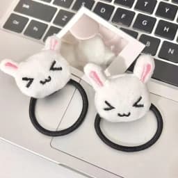 1/2Pcs Cute Plush Bunny Rabbit Hair Tie Hairband For Lolita Girls Students Ponytail Hair Rope Hair Accessories Jewelry