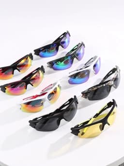 2PCS New Wraparound Sports Sunglasses Semi-Rimless Lightweight for Cycling Hiking Daily Unisex UV400 Anti-Fog Outdoor Eyewear