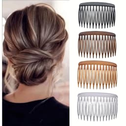 4Pcs French 14 Teeth Hair Comb Hair Accessories Straight Teeth Hair Clip Hair Side Comb Bridal Wedding Veil Comb Retro Effect