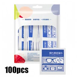 Disposable Eyeglass Cleaning Wipes Individually Packaged Suitable for Eyeglasses Smartphones Tablet Screens No Residue