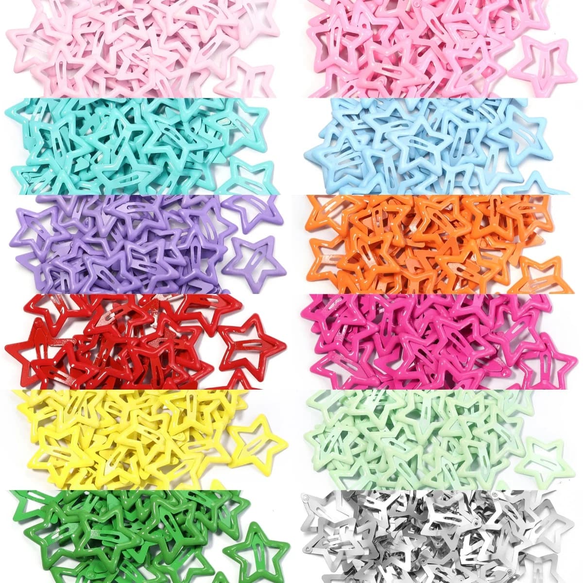 50pcs/lot Metal Colorful Kids BB Hair Clips Y2K Star Hair Clips For Broken Hair Clip Bangs Hair Clip Girls Y2K Style Hair Clips
