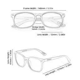 Classic Square Men's and Women's Fashionable Anti Blue Light Glasses Suitable for Daily Wear
