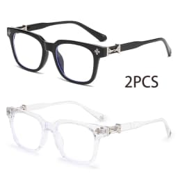 Classic 3Pcs Square Anti Blue Light Glasses For Men And Women Black & Transparent Frame Unisex Computer Wearing Women Glasses