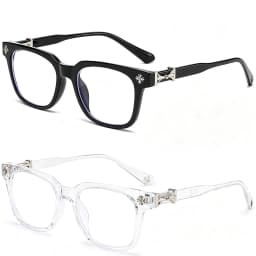 Classic 3Pcs Square Anti Blue Light Glasses For Men And Women Black & Transparent Frame Unisex Computer Wearing Women Glasses