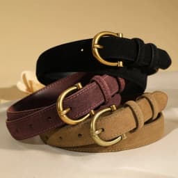 Luxury suede belt for women Stylish Leather belt Gold pin buckle Cow Leather Branded belt Clothing accessories women belt