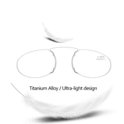 2026 Pince Nez Style Reading Glasses Thin Frame Nose Clip Reading Glasses No Arm TR Glasses for Men Women Reading Glasses