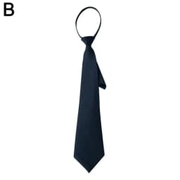Unisex Black Simple Clip on Tie Security Tie Uniform Shirt Suit Neckties Steward Matte Funeral Lazy Neck Ties Men Women Students