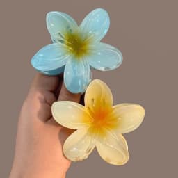 New Hawaiian Gradient Hair Clips Women Flower Hair Claws Shark Hairpins Vacation Beach Style Hairpins Hair Accessories