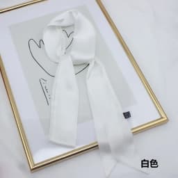Korean Style 190*5cm Women Plain Chiffon Silk Scarf Solid Color Long Hairband Versatile Decorative Streamer Bag Tie Satin Ribbon