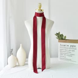 Korean Style 190*5cm Women Plain Chiffon Silk Scarf Solid Color Long Hairband Versatile Decorative Streamer Bag Tie Satin Ribbon