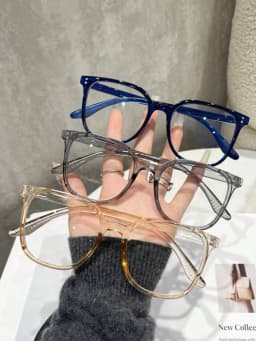 1Pc/3Pcs/4Pcs/5Pcs/6Pcs European and American Classic Popular Square Frame Glasses Set Men's and Women's Fashion Glasses