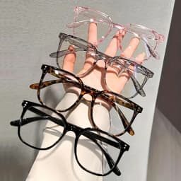 1Pc/3Pcs/4Pcs/5Pcs/6Pcs European and American Classic Popular Square Frame Glasses Set Men's and Women's Fashion Glasses