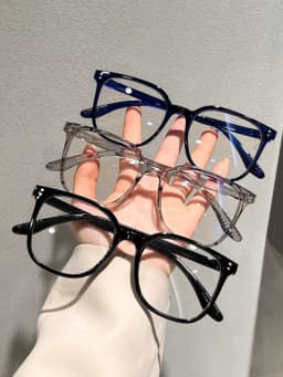 1Pc/3Pcs/4Pcs/5Pcs/6Pcs European and American Classic Popular Square Frame Glasses Set Men's and Women's Fashion Glasses