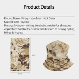 Cycling Neck Gaiter Spring Summer Men Women Camouflage Camping Sunscreen Scarf Outdoor Sports Elastic Breathable Travel Mask