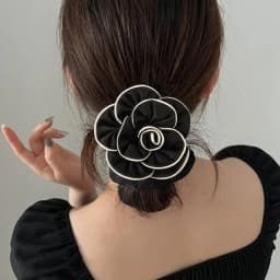 1pc Korean-style Elegant Camellia Hair Tie, High-end Fashionable and Stylish, High-elasticity Band Suitable for Buns and Ponytai