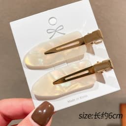 2pcs Simple Sakura Pink Seamless Hair Clip Women Acetate Sheet No Bend Bangs Clip Duckbill Clip Hairpins Hair Styling Tool