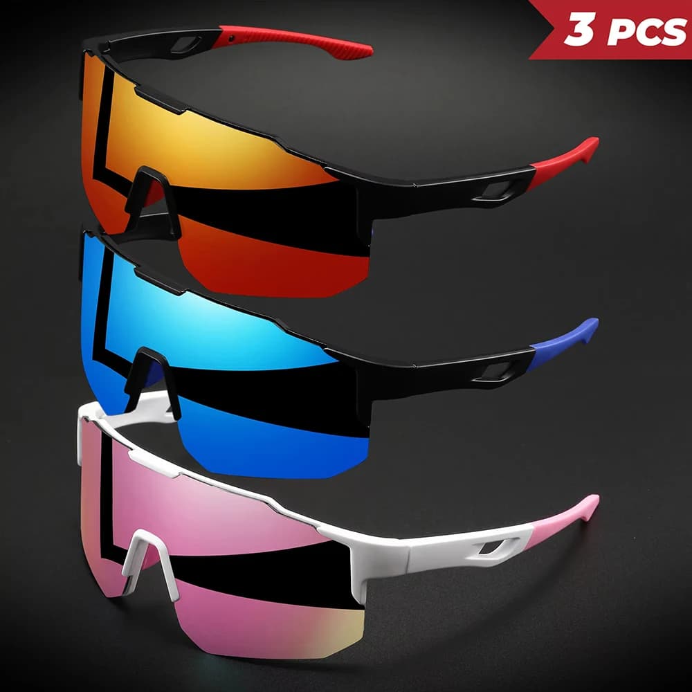 1/3pcs Men's Oversized Colorful Coating Glasses for Men Bicycle Windproof Sunglasses Outdoor Sports Motorcycy Cycling