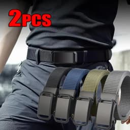 Newest Automatic Buckle Belt Canvas Tactical Waist Belt Durable Casual Outdoor Hunting Golf Adventure Training Pant Belt for Man