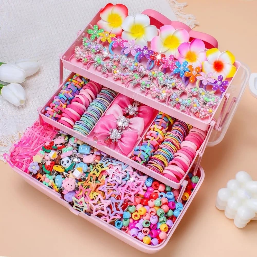 Flower High Elastic Hair Accessories Set No Hurt Hair Colorful Girls Hair Bands Hair Ties Girls Children