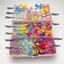 Flower High Elastic Hair Accessories Set No Hurt Hair Colorful Girls Hair Bands Hair Ties Girls Children