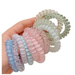 20/40pcs Spiral Hair Ties Telephone Line Hair Ropes Multicolor Elastic Ponytail Holder Strong Hold Waterproof Hairstyling Access