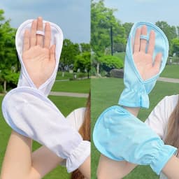 Summer Anti-sunburn Gloves Ice Outdoor Breathable Thin UV Protection Sunscreen Lady Cover Finger Gloves Cycling Sleeve Mitten