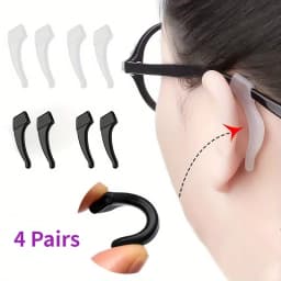 8pcs Silicone Eyeglass Ear Hooks, Anti-Slip Glasses Ear Grips, Universal Eyewear Retainers for Sports, Reading, Prevent Glasses
