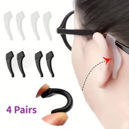 8pcs Silicone Eyeglass Ear Hooks, Anti-Slip Glasses Ear Grips, Universal Eyewear Retainers for Sports, Reading, Prevent Glasses