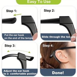 8pcs Silicone Eyeglass Ear Hooks, Anti-Slip Glasses Ear Grips, Universal Eyewear Retainers for Sports, Reading, Prevent Glasses