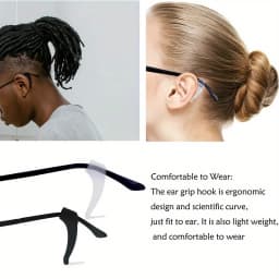 8pcs Silicone Eyeglass Ear Hooks, Anti-Slip Glasses Ear Grips, Universal Eyewear Retainers for Sports, Reading, Prevent Glasses