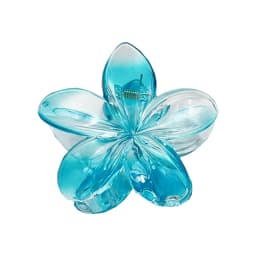 3pcs Shiny Ombre Translucent Blue Frangipani Flower Hair Claws, Big & Small Size, Beachy Spring/Summer Hair Clip Accessories
