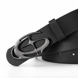 Men's Unique Design Smooth Buckle Belt Fashionable Trendy Casual Pants Accessories Simple Men's Birthday Gifts