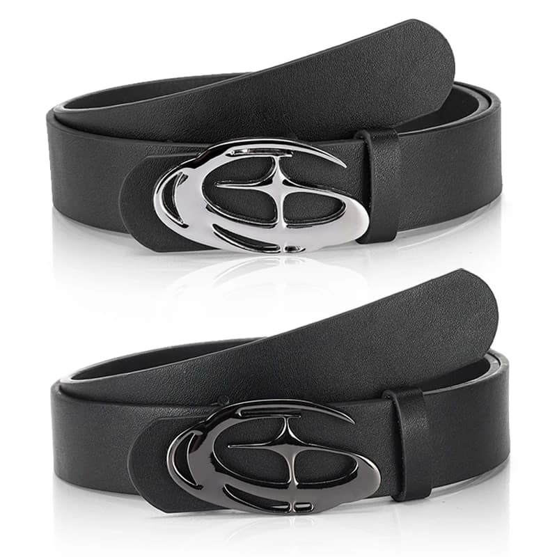 Men's Unique Design Smooth Buckle Belt Fashionable Trendy Casual Pants Accessories Simple Men's Birthday Gifts