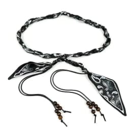 Fashionable Ethnic-Style Vintage Silk Scarf Handmade Nylon Waxed Cord Belt – Elegant and Versatile Decorative Cord for Jeans