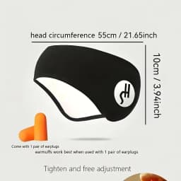 Soft Adjustable Sleep Mask with Ear Covers Noise Cancelling Eye & Ear Protection for Travel Snoring Lightweight for Home