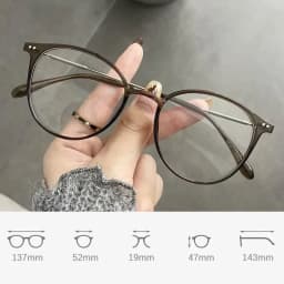 Lady Trendy Finished Myopia Glasses Women Round Frame Blue Light Blocking Eyewear Men Unisex Retro Minus Diopter Eyeglasses