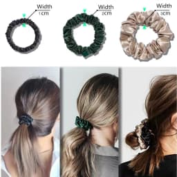 3PCS/Set 100% Pure Mulberry Silk Hair Scrunchies Silk Hair Ties Hairbands Skinny Ponytail Holders Hair Care Accessories