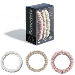 3PCS/Set 100% Pure Mulberry Silk Hair Scrunchies Silk Hair Ties Hairbands Skinny Ponytail Holders Hair Care Accessories