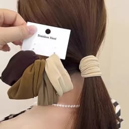 4pcs/set Solid High Stretch Widen Scrunchie For Women Ponytail Holder Hair Tie Elastic Hair Bands Rubber Bands Hair Accessories