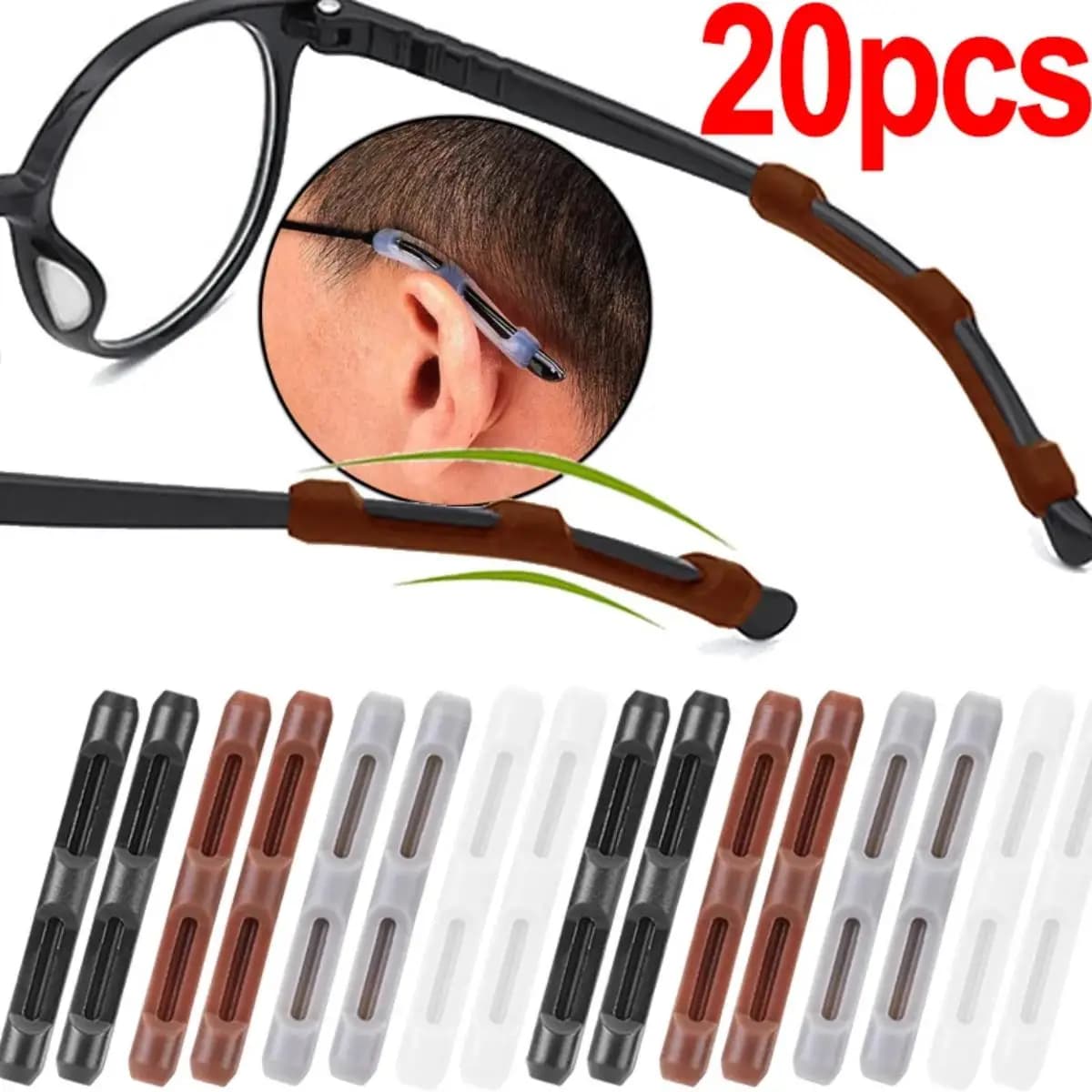 10/20pcs Glasses Anti-slip Silicone Sleeve Eye Frame Leg Drag Fixed Ear Hook Bracket Anti-drop Artifact Glasses Accessories