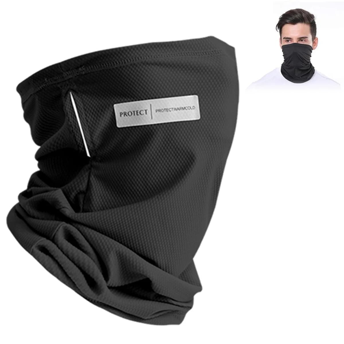 Summer Ice Silk Sunscreen Mask For Men Women Outdoor Cycling Face Cover Solid Color Neck Wrap UV Protection Ear Bandana Scarf
