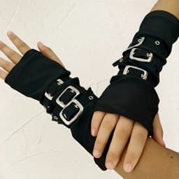 Punk Harajuku Style Sleeves, Post Apocalyptic Dopamine Streetwear Performance, Dance Armrests