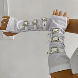 Punk Harajuku Style Sleeves, Post Apocalyptic Dopamine Streetwear Performance, Dance Armrests