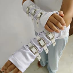 Punk Harajuku Style Sleeves, Post Apocalyptic Dopamine Streetwear Performance, Dance Armrests